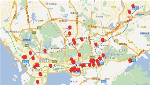深圳猫网合作医院在线地图（点击可查看各家医院去年优惠券评价得分）